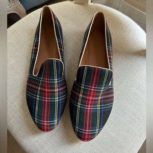 J.Crew holiday tartan plaid loafers size 8.5 brand new never worn.